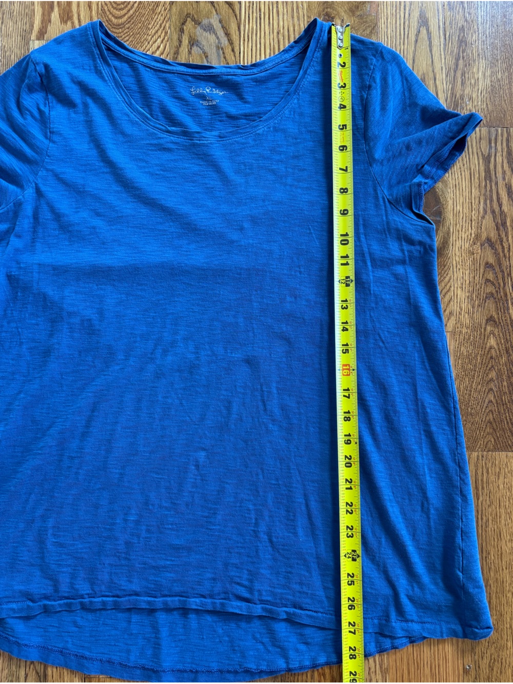 Lilly Pulitzer Blue Short Sleeve T-Shirt Women's Pima Cotton Crew Neck X-Large - Picture 6 of 8